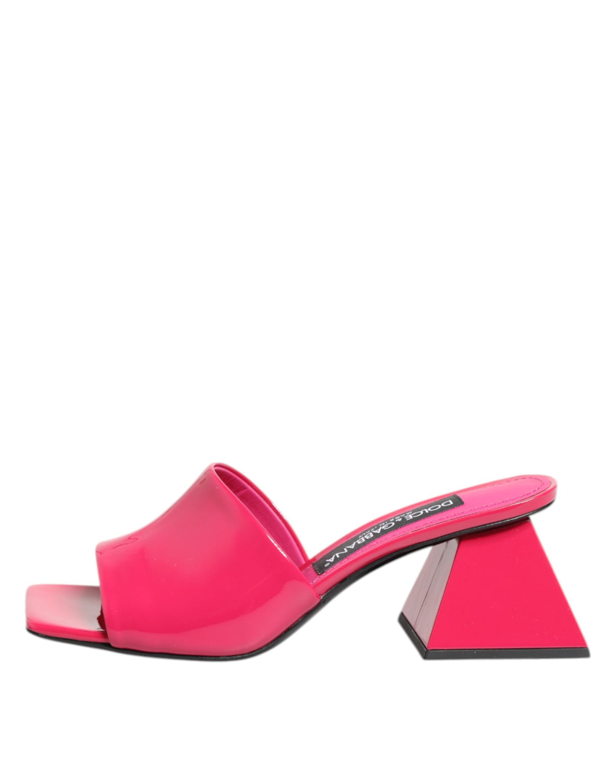 Dolce & Gabbana Pink Open Toe Block Heel Mules Sandals Women's Shoes