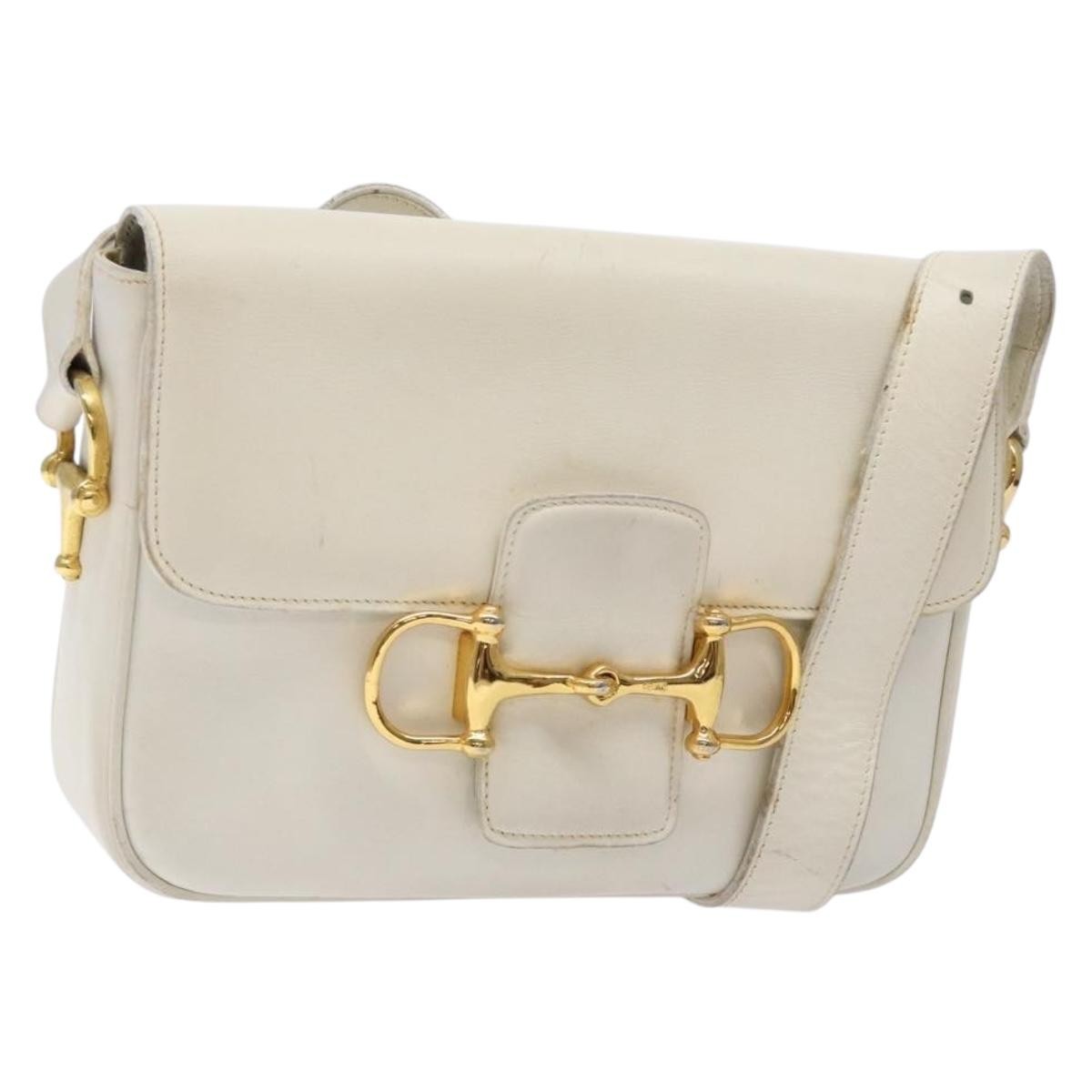 Celine Shoulder Leather White Leather Shoulder Bag Bag (Pre-Owned)