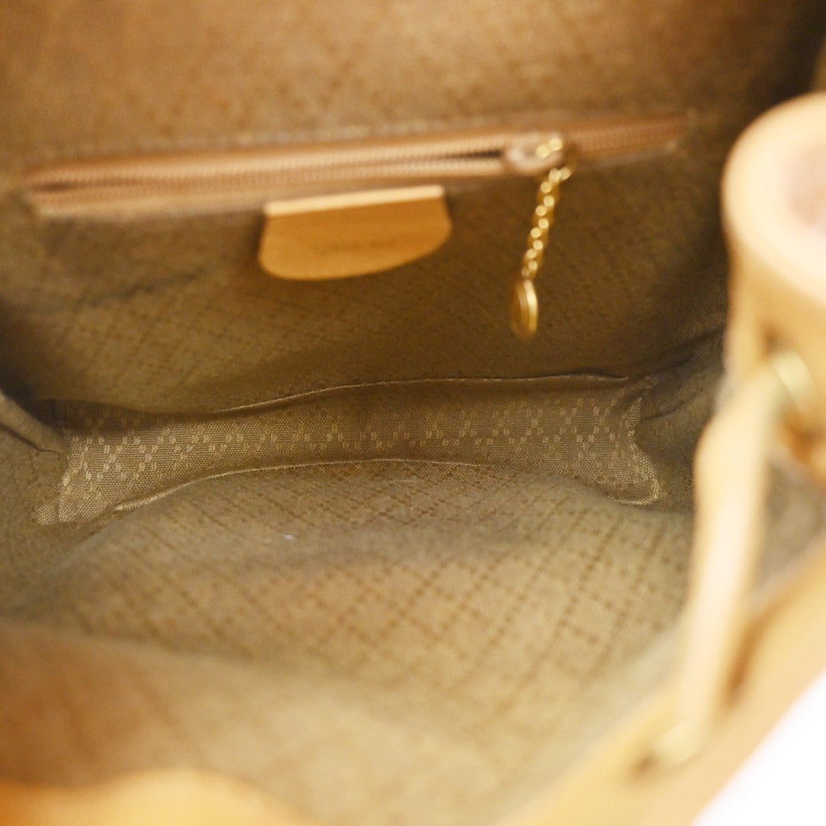 Gucci Vintage Bamboo Leather Yellow Leather Backpack Bag (Pre-Owned)