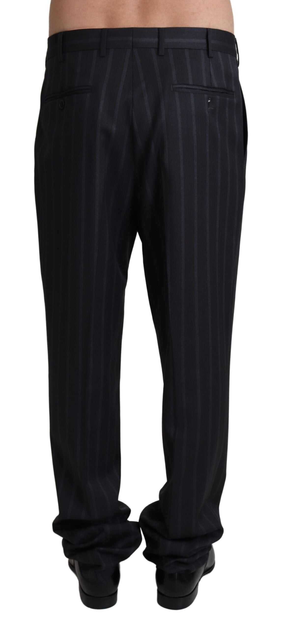 Dolce & Gabbana Gray Wool Blend Formal Trousers Men's Pants
