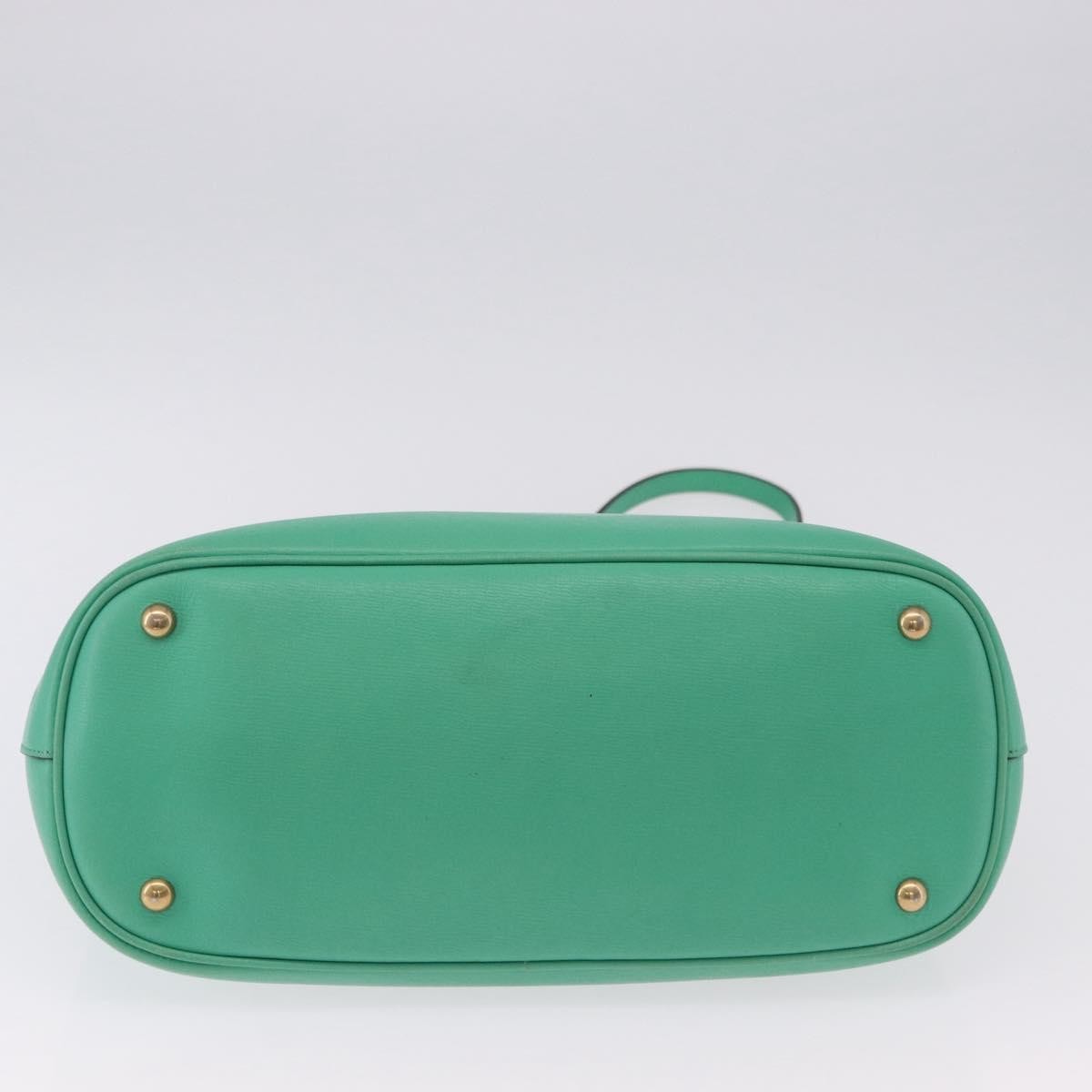 Gucci Bright Bit Convertible Leather Green Leather Tote Bag Bag (Pre-Owned)