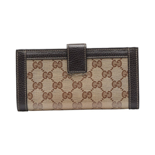 Gucci Gg Crystal Beige Canvas Wallet  (Pre-Owned)