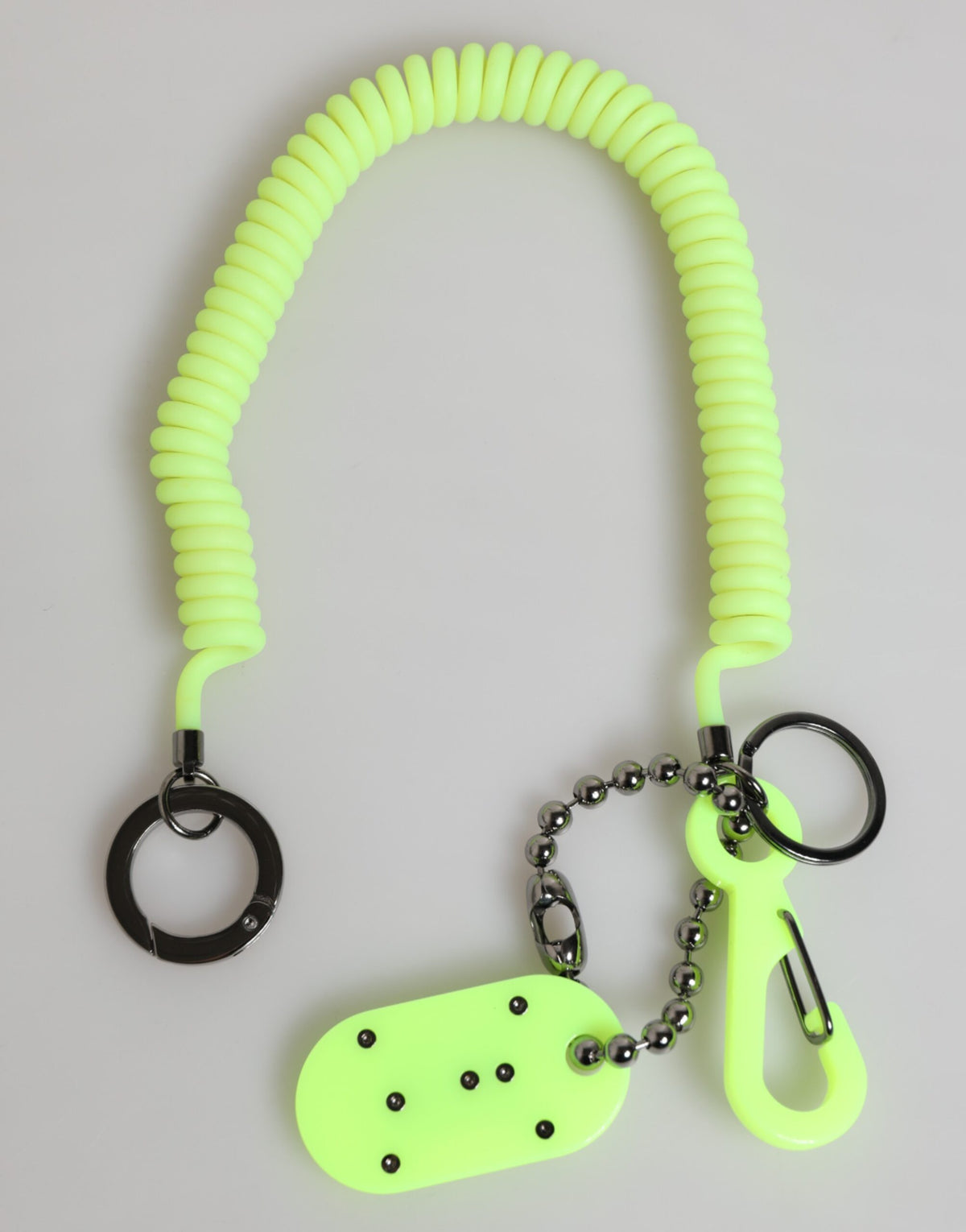 Dolce & Gabbana Green Springy Key Holder DG Logo Men's Keychain  Keyring