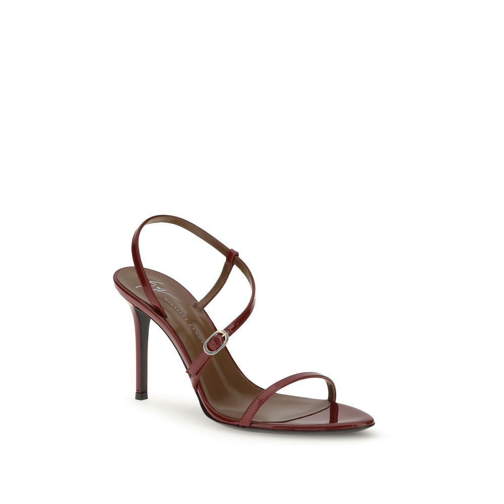 Giuseppe Zanotti Red Leather Stiletto Heel Women's Sandals