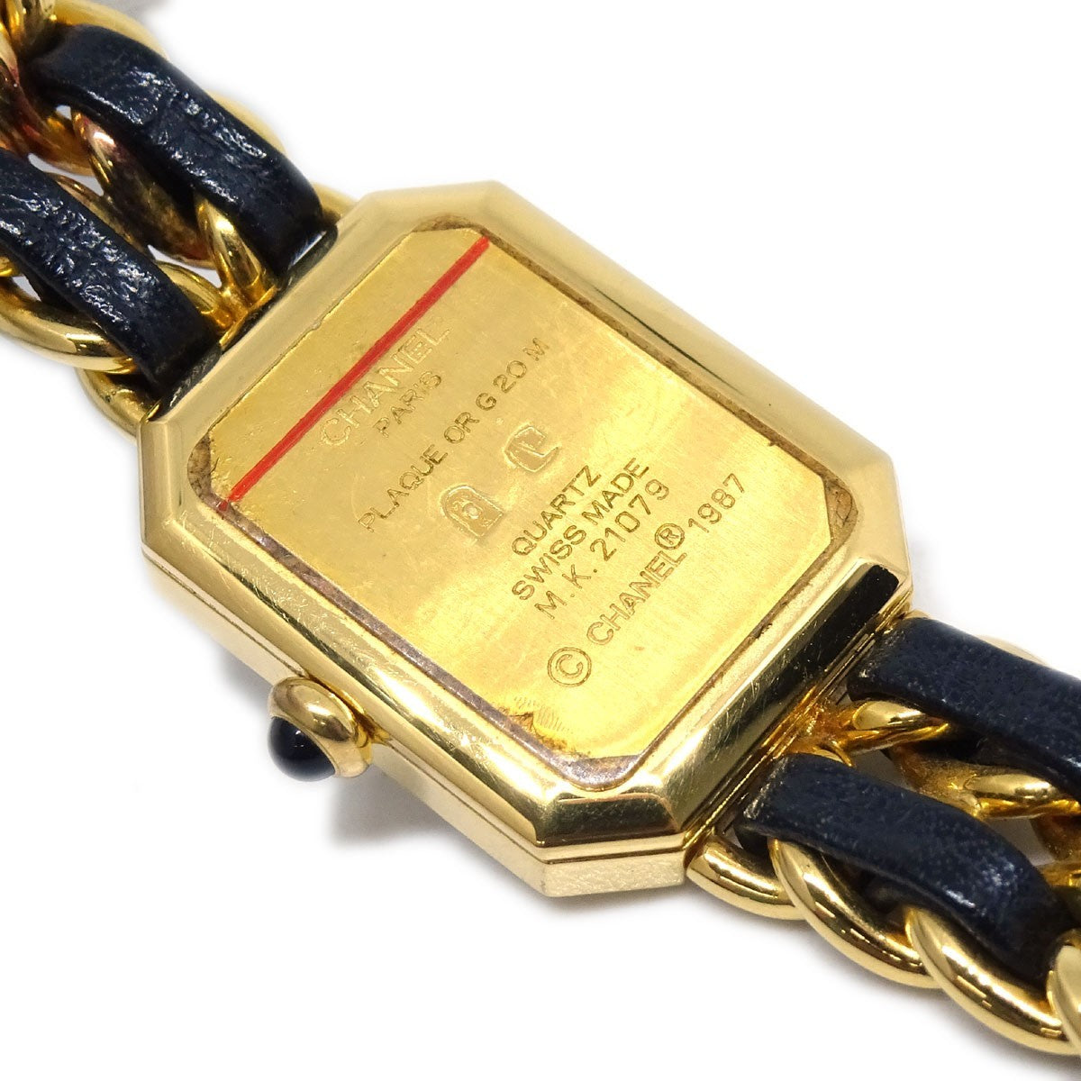 Chanel Premiere Rock Quartz Plated Metal And Leather Watch (Pre-Owned)