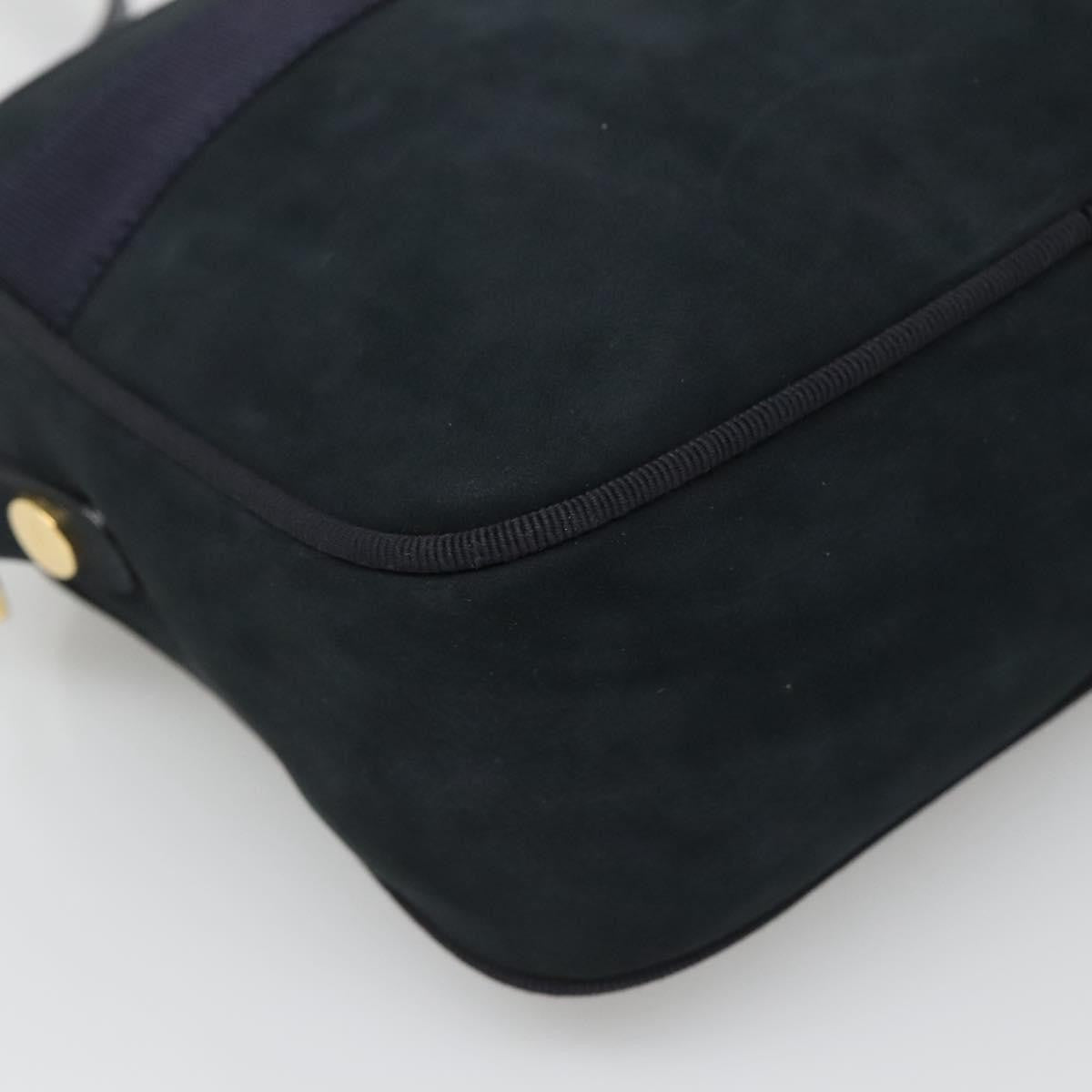 Salvatore Ferragamo Vara Bow Camera Leather Navy Suede Shoulder Bag Bag (Pre-Owned)