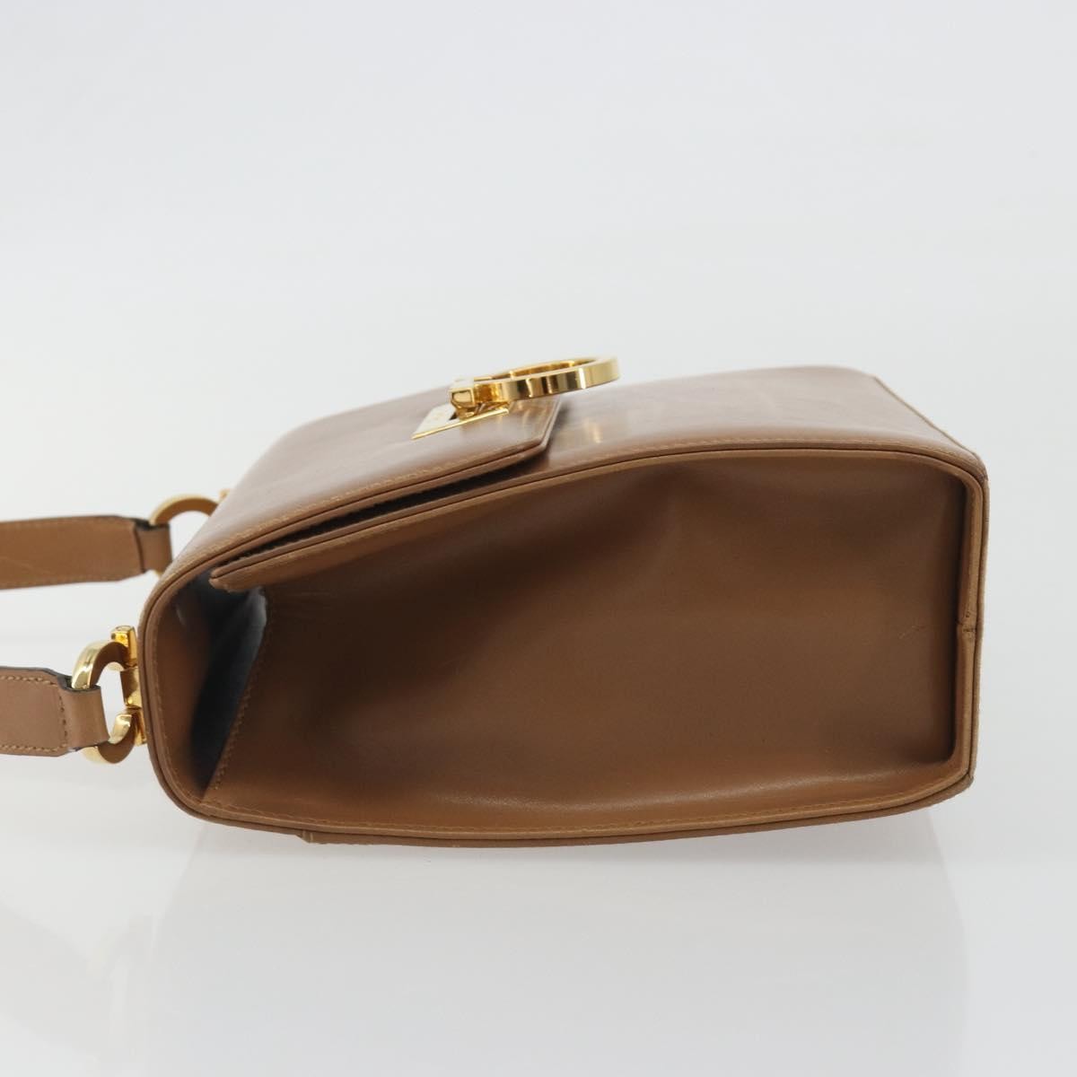 Salvatore Ferragamo Gancini Leather Brown Leather Shoulder Bag Bag (Pre-Owned)