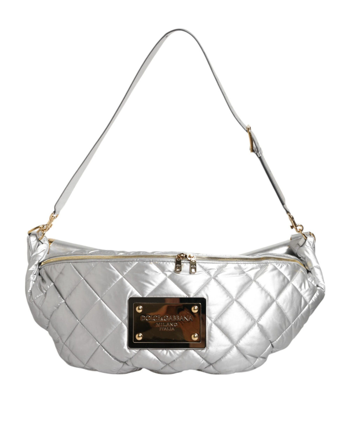 Dolce & Gabbana Silver Quilted Filled Crossbody Shoulder Women's SICILY Women's Bag (Pre-Owned)