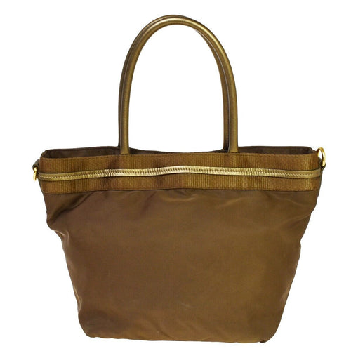 Prada Tessuto Brown Synthetic Tote Bag (Pre-Owned)