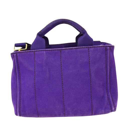 Prada Canapa Purple Canvas Tote Bag (Pre-Owned)