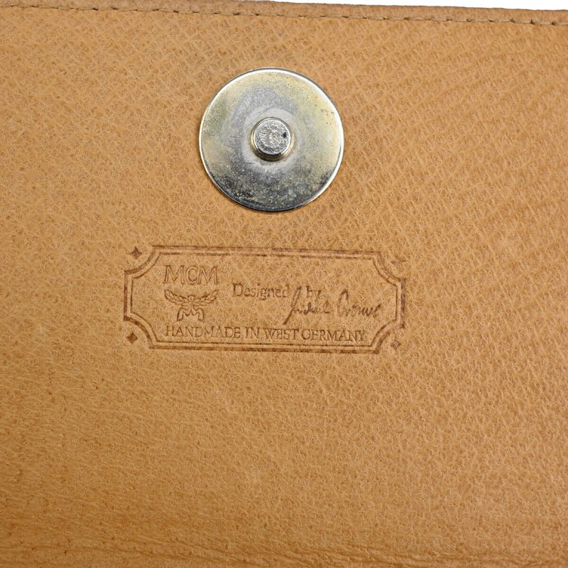 MCM Visetos Brown Leather Shoulder Bag (Pre-Owned)