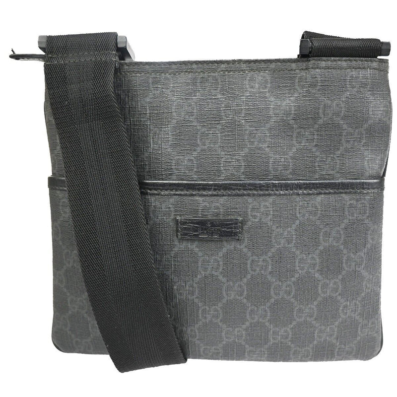 Gucci Gg Supreme Grey Canvas Shoulder Bag (Pre-Owned)