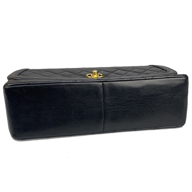 Chanel Diana Black Leather Shoulder Bag (Pre-Owned)