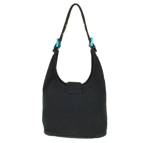 Fendi Mamma Baguette Black Canvas Handbag (Pre-Owned)