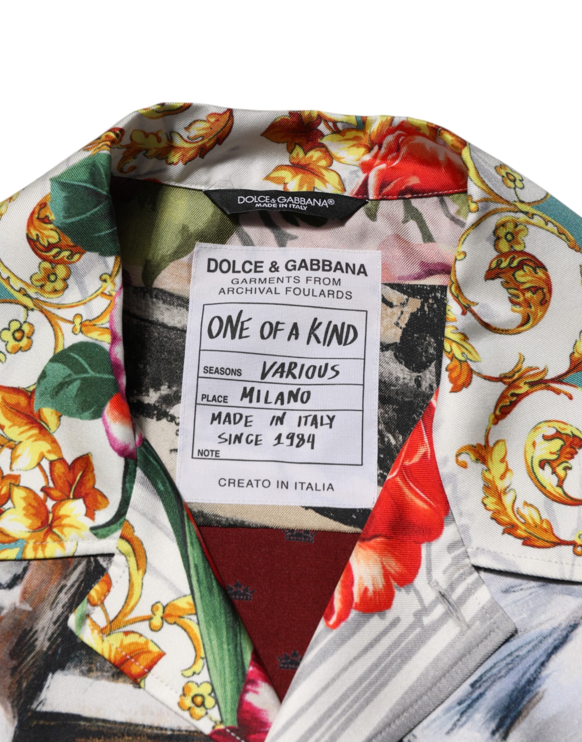 Dolce & Gabbana Multicolor Shell Print Hawaii Casual Men's Shirt