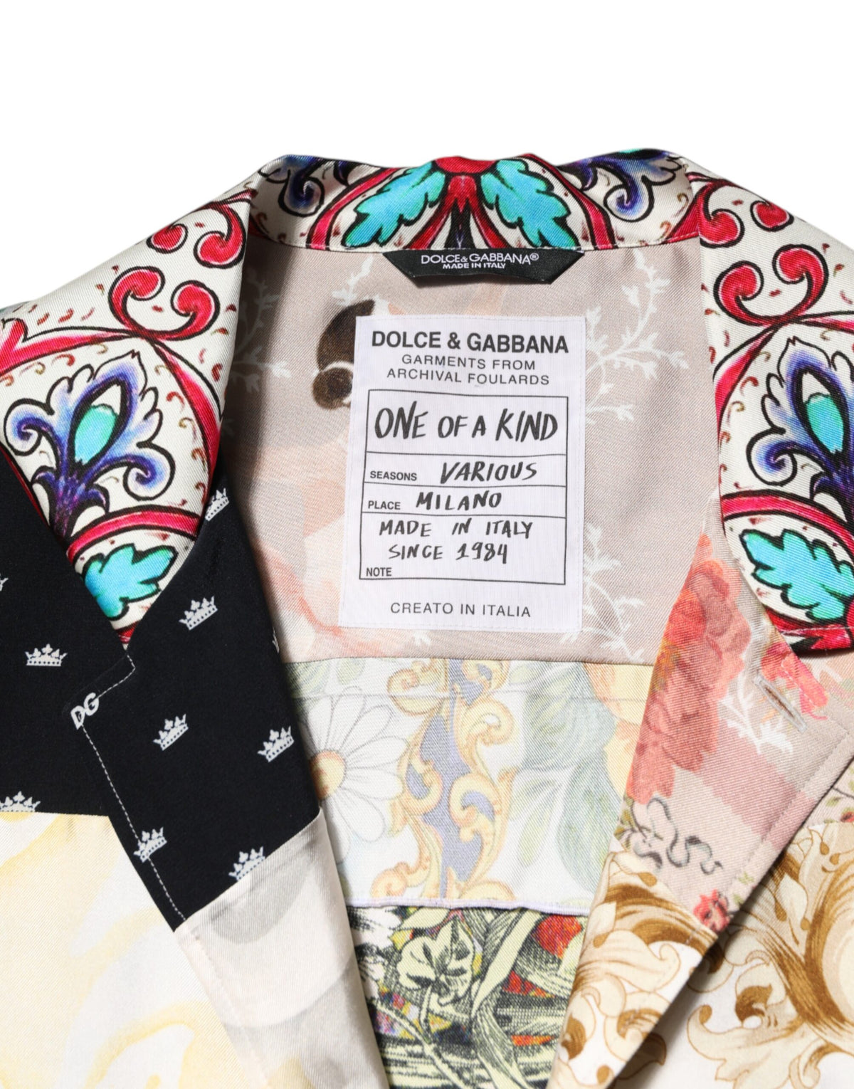 Dolce & Gabbana Multicolor Printed Button Down Casual Men's Shirt