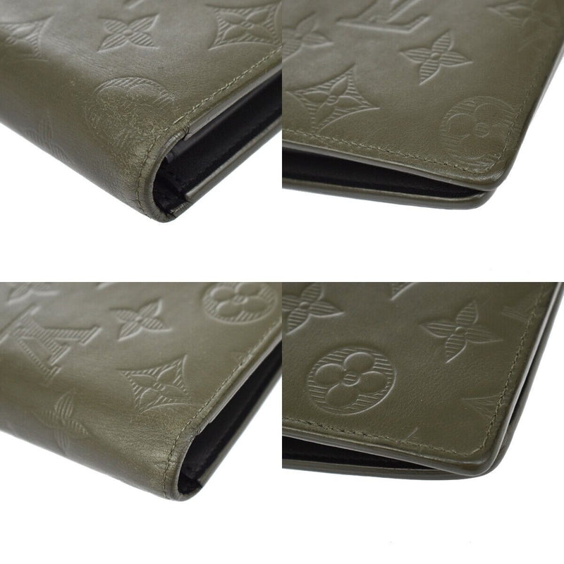 Louis Vuitton Portefeuille Brazza Khaki Leather Wallet  (Pre-Owned)