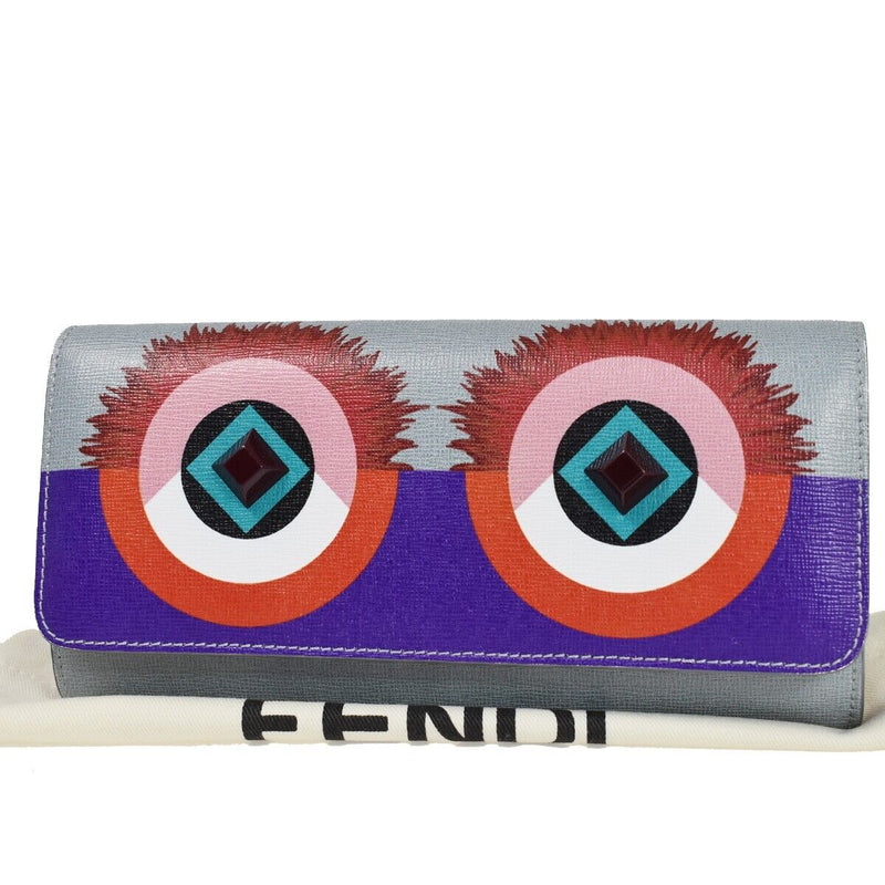 Fendi Monster Purple Leather Wallet  (Pre-Owned)