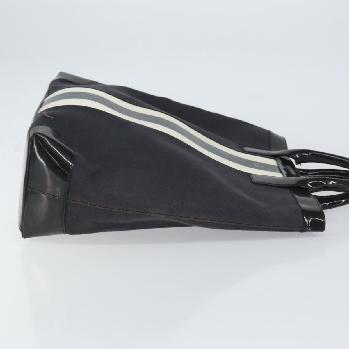 Gucci Vintage Tote Canvas Black Canvas Tote Bag Bag (Pre-Owned)