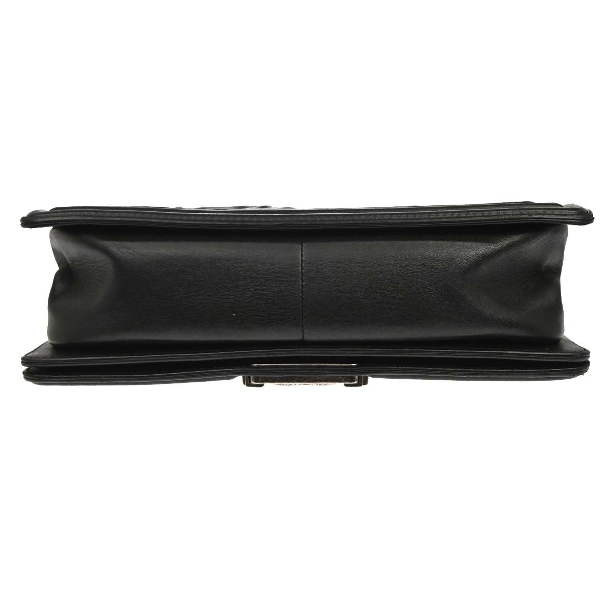 Chanel Boy Flap 3D Pleated Leather Black Leather Shoulder Bag Bag (Pre-Owned)