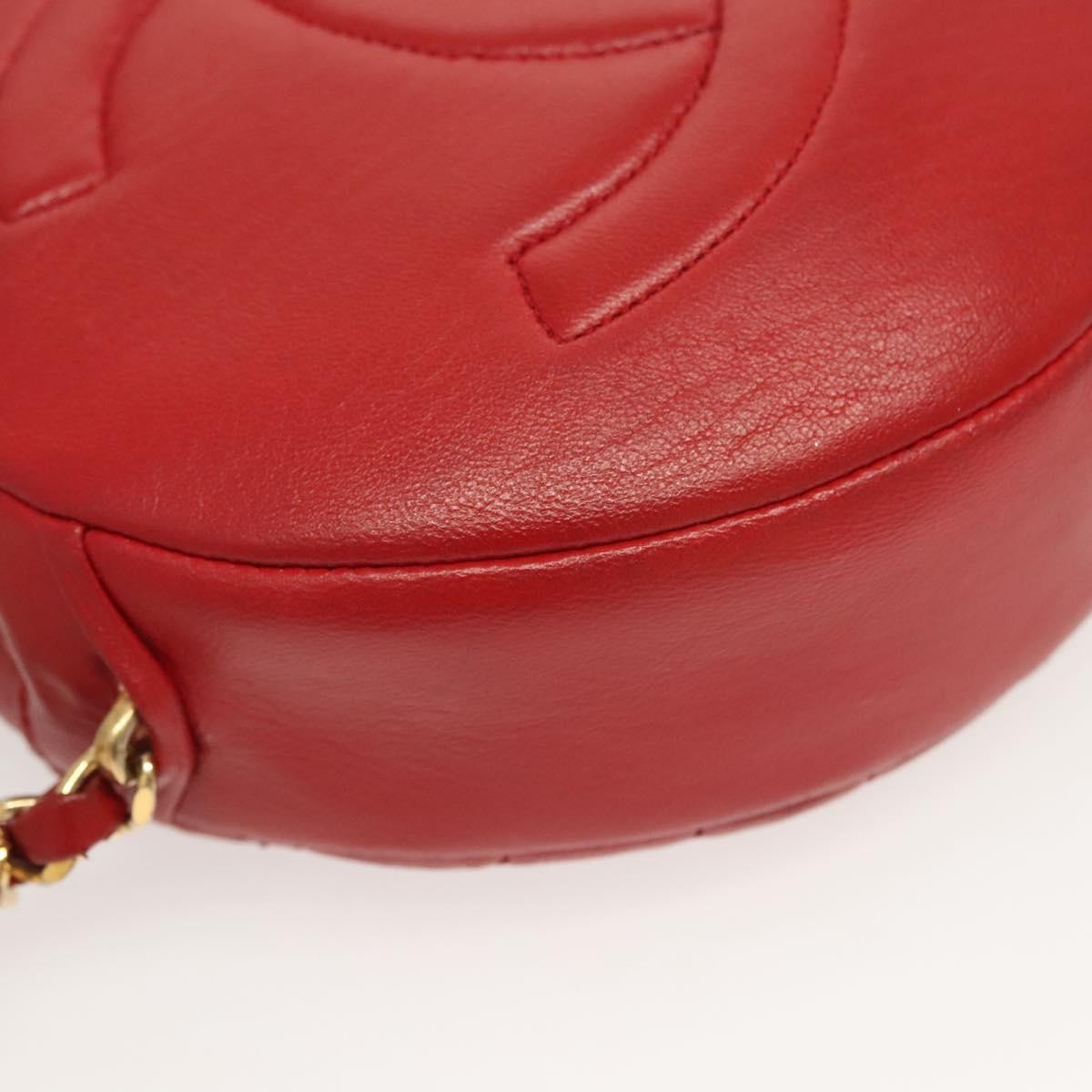 Chanel Vintage Round Tassel Quilted Lambskin Red Leather Shoulder Bag Bag (Pre-Owned)