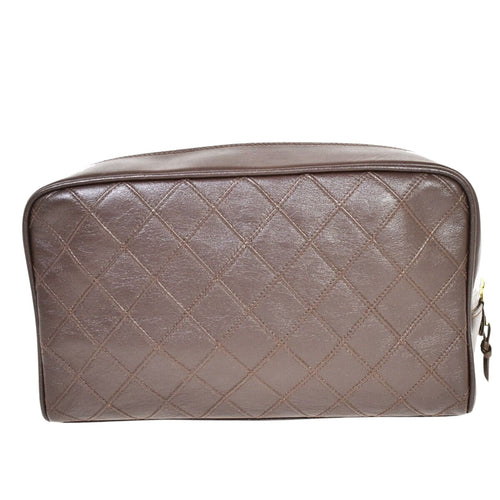 Chanel Matelassé Brown Leather Handbag (Pre-Owned)