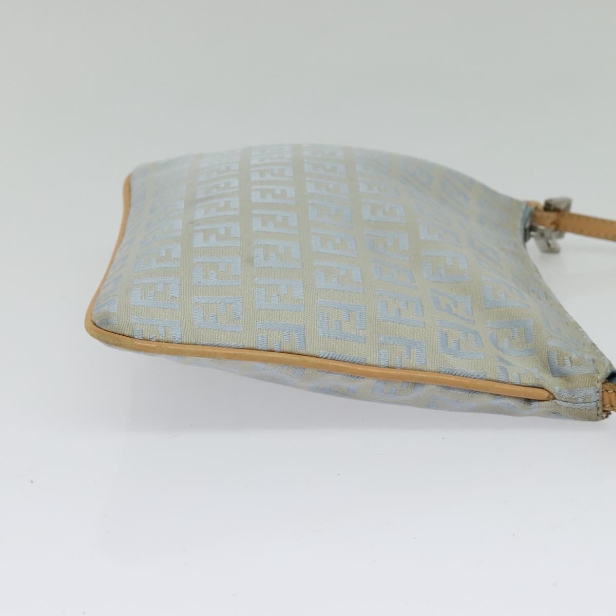 Fendi Vintage Flat Zucchino Canvas Blue Canvas Shoulder Bag Bag (Pre-Owned)