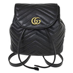 Gucci Marmont Black Leather Backpack Bag (Pre-Owned)