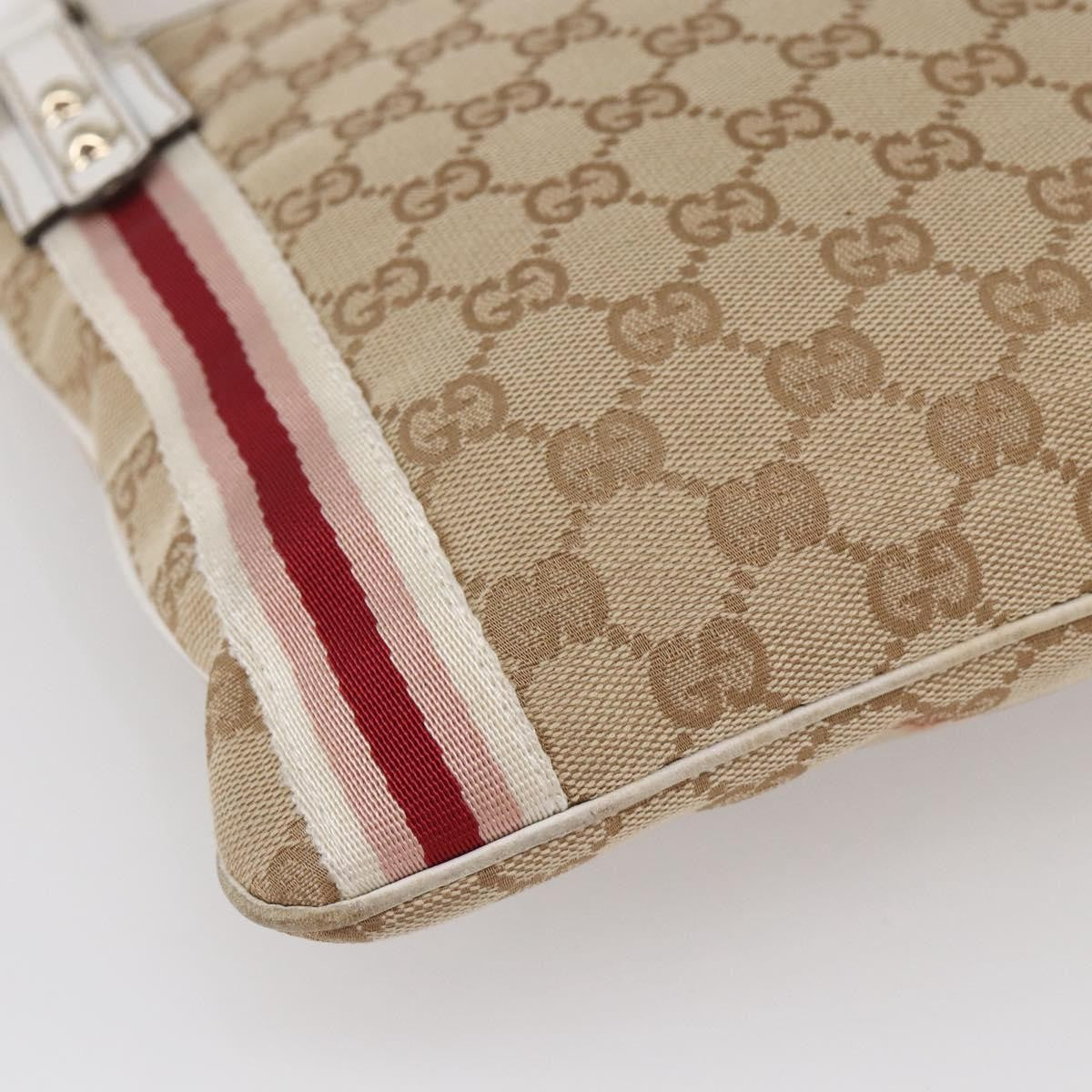 Gucci Jolicoeur Messenger Gg Canvas Beige Canvas Shoulder Bag Bag (Pre-Owned)