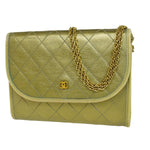 Chanel - Green Leather Shoulder Bag (Pre-Owned)