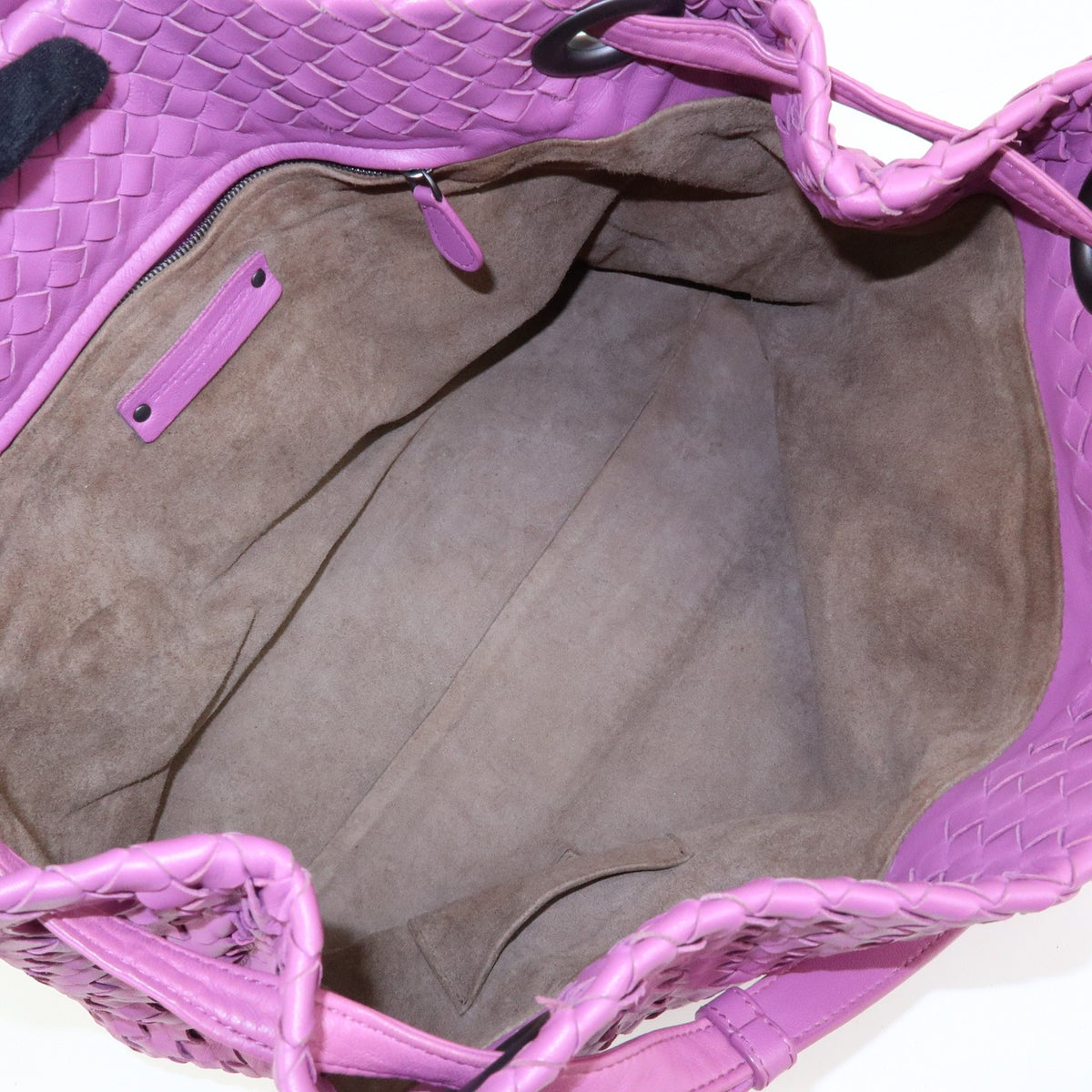 Bottega Veneta Garda Intrecciato Nappa Purple Leather Handbag (Pre-Owned)