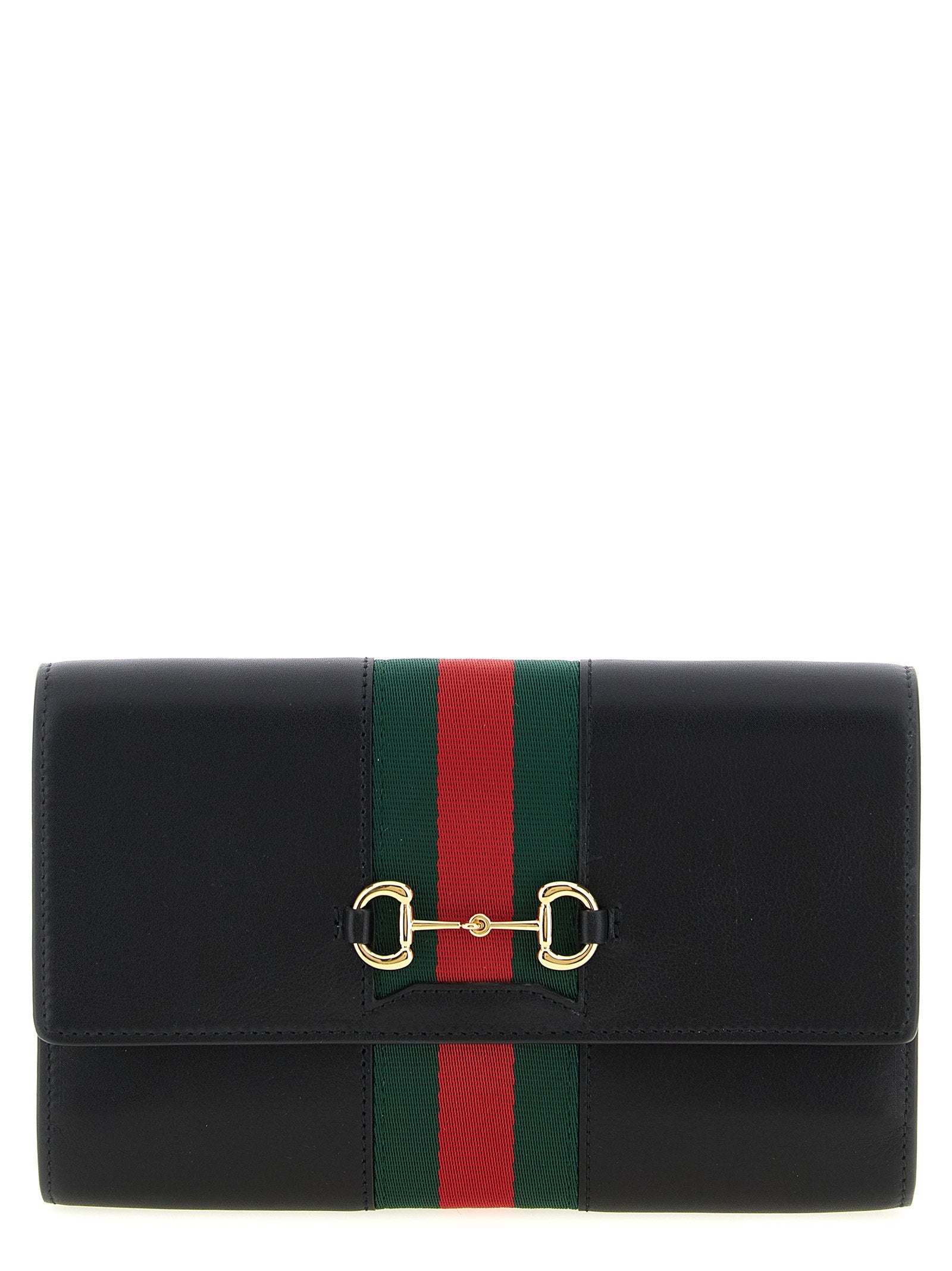 Gucci Women's Horsebit Web Wallet On Chain
