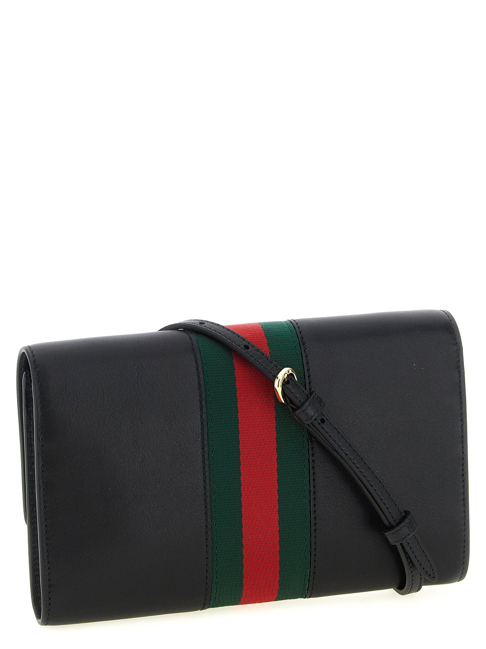 Gucci Women's Horsebit Web Wallet On Chain
