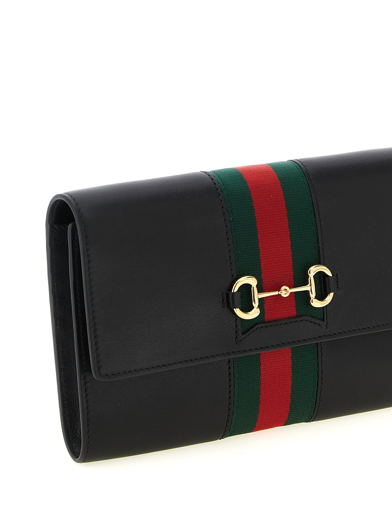 Gucci Women's Horsebit Web Wallet On Chain