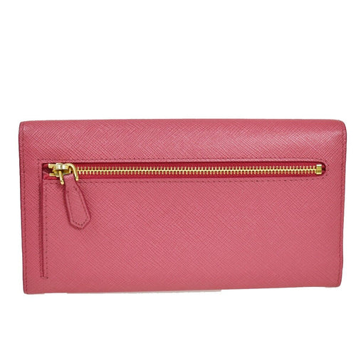 Prada Saffiano Pink Leather Wallet  (Pre-Owned)