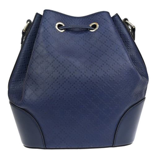 Gucci Diamante Navy Leather Shoulder Bag (Pre-Owned)