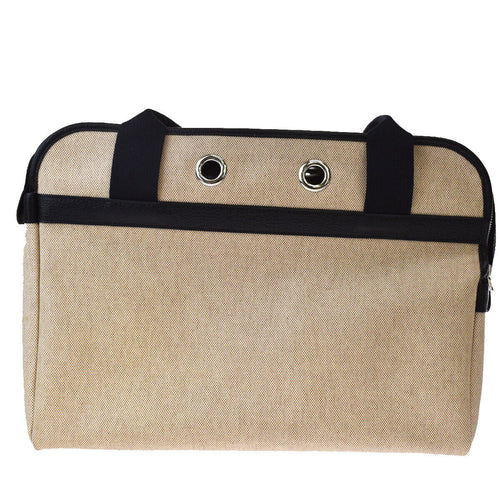 Hermès -- Beige Canvas Shoulder Bag (Pre-Owned)
