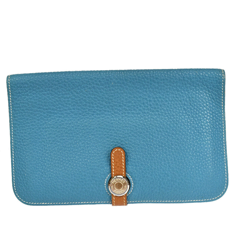 Hermès Dogon Blue Leather Wallet  (Pre-Owned)