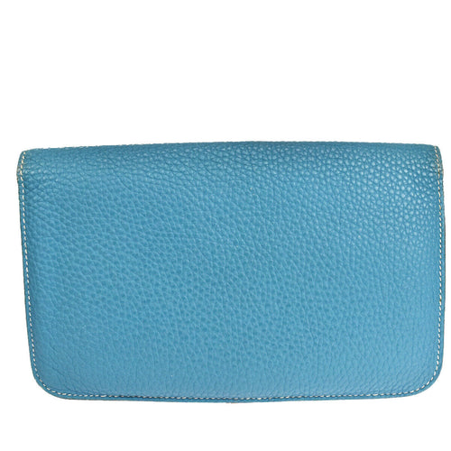 Hermès Dogon Blue Leather Wallet  (Pre-Owned)