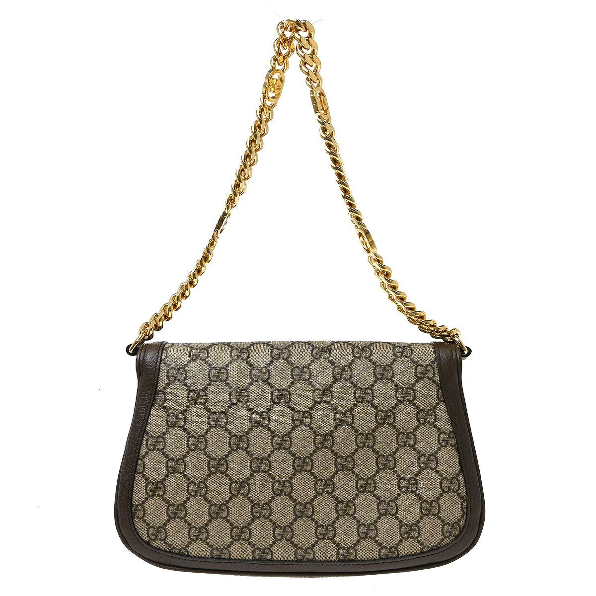 Gucci Blondie Nm Chain Flap Gg Coated Canvas Beige Canvas Shoulder Bag Bag (Pre-Owned)