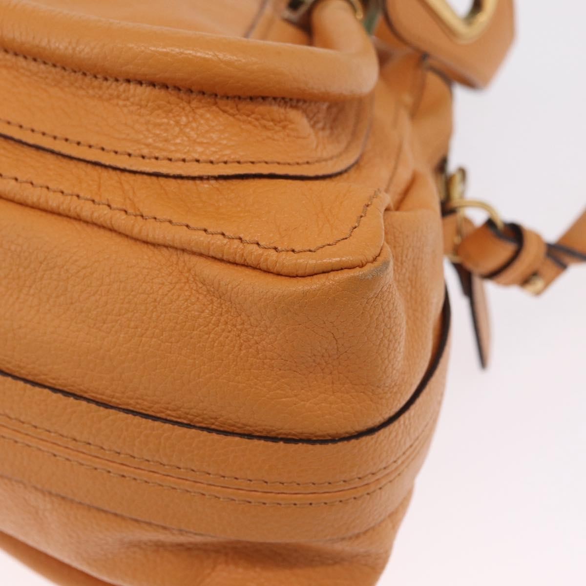 Chloe Paraty Top Handle Leather Orange Leather Handbag (Pre-Owned)
