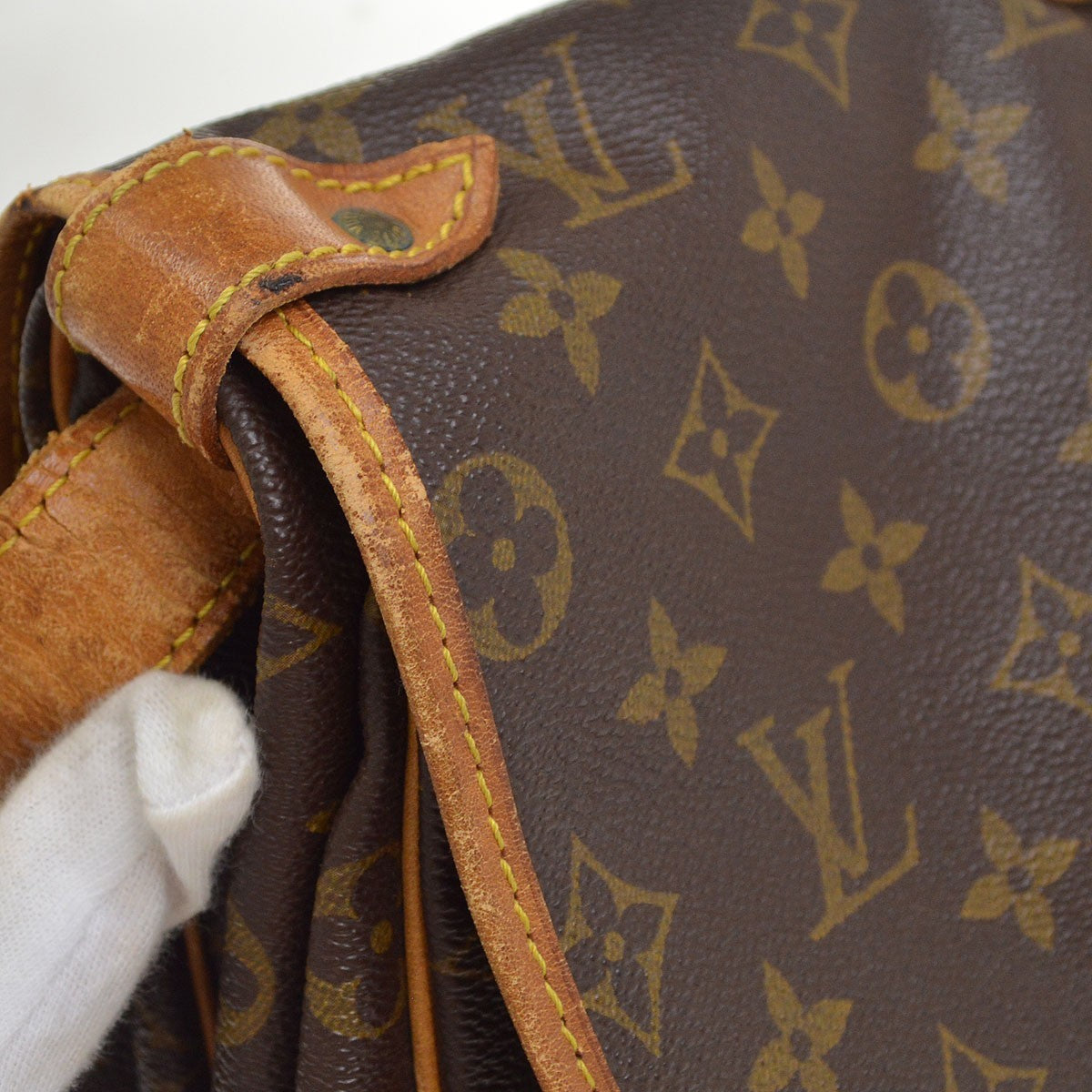 Louis Vuitton Saumur Monogram Brown Canvas Shoulder Bag Bag (Pre-Owned)