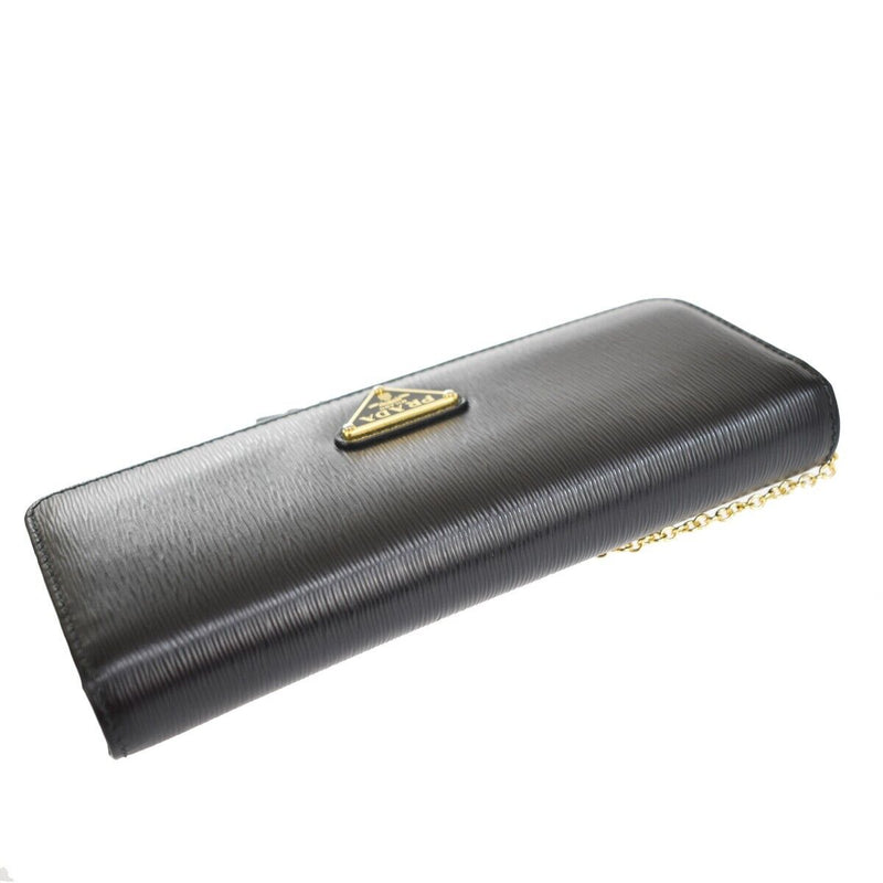 Prada Saffiano Black Leather Wallet  (Pre-Owned)