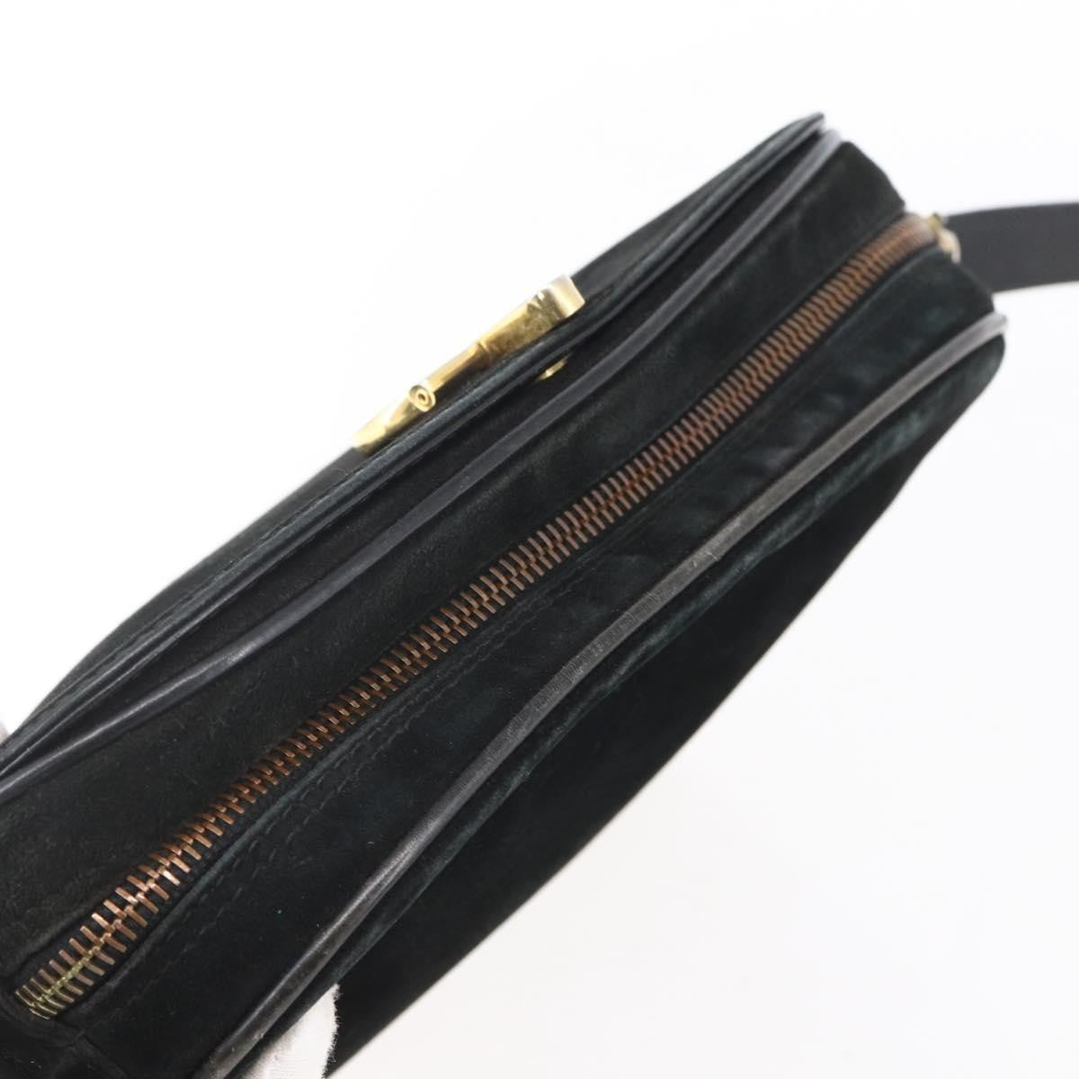 Salvatore Ferragamo Gancini Suede Black Suede Shoulder Bag Bag (Pre-Owned)