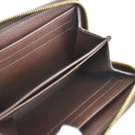 Louis Vuitton Porte Monnaie Zippy Brown Canvas Wallet  (Pre-Owned)