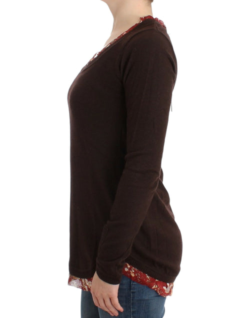 Cavalli Chic Crewneck Silk-Appliqué Women's Sweater