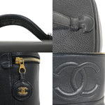 Chanel Vanity Black Leather Clutch Bag (Pre-Owned)