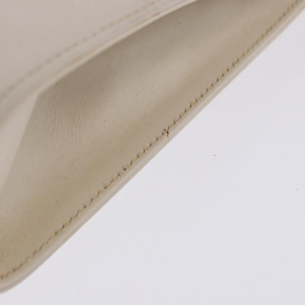 Salvatore Ferragamo Vintage Gancini Chain Leather White Leather Shoulder Bag Bag (Pre-Owned)