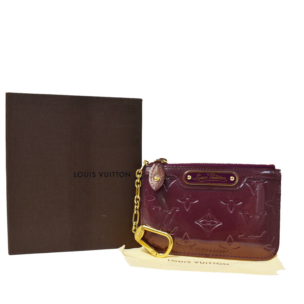 Louis Vuitton Pochette Clés Purple Patent Leather Wallet (Pre-Owned)