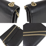 Gucci Interlocking G Black Leather Shoulder Bag (Pre-Owned)